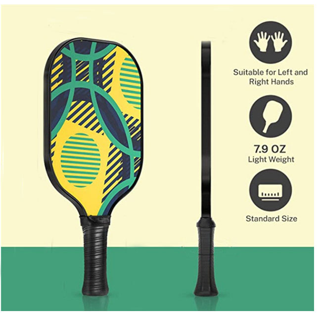 Дубинка OEM с кожанными вставками Pickleball Весло квадрат крышки люка Pickleball ракетки композитный 4 игрока из стекловолокна