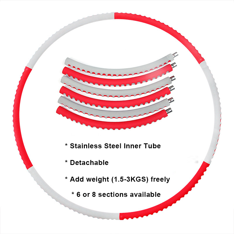 Eco Friendly Stainless Steel Inner Tube Fitness Detachable Weighted Hoola Hoop
