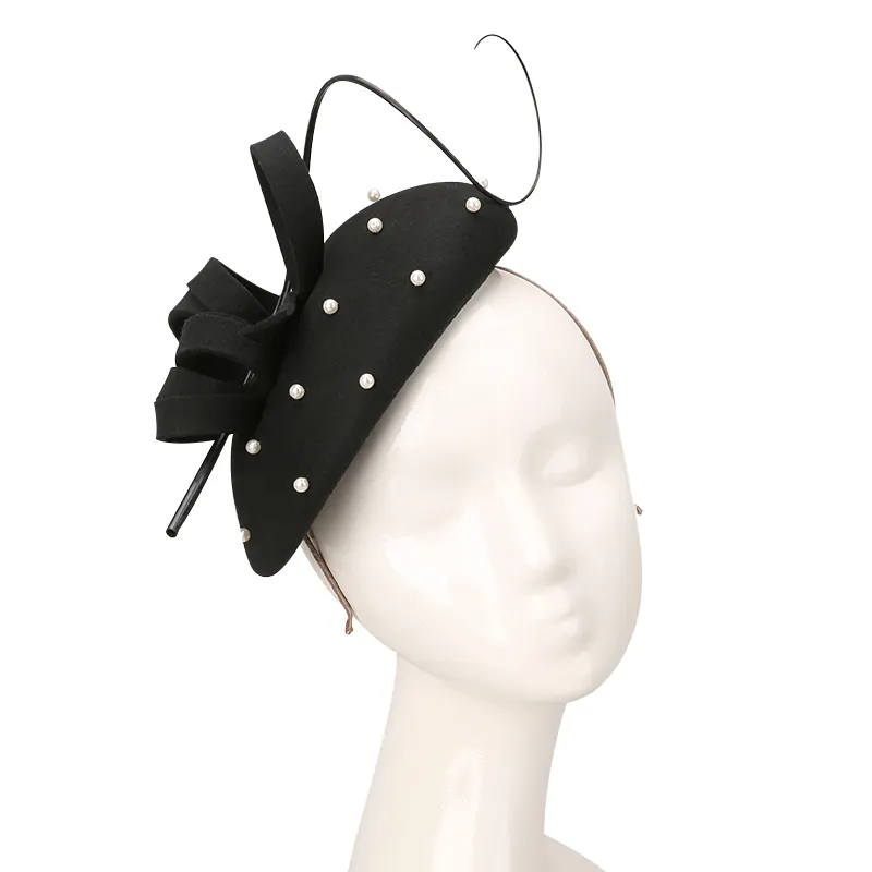 autumn winter wool Kentucky Derby  Headbandhat for women luxury church elegant fs black fascinator hats