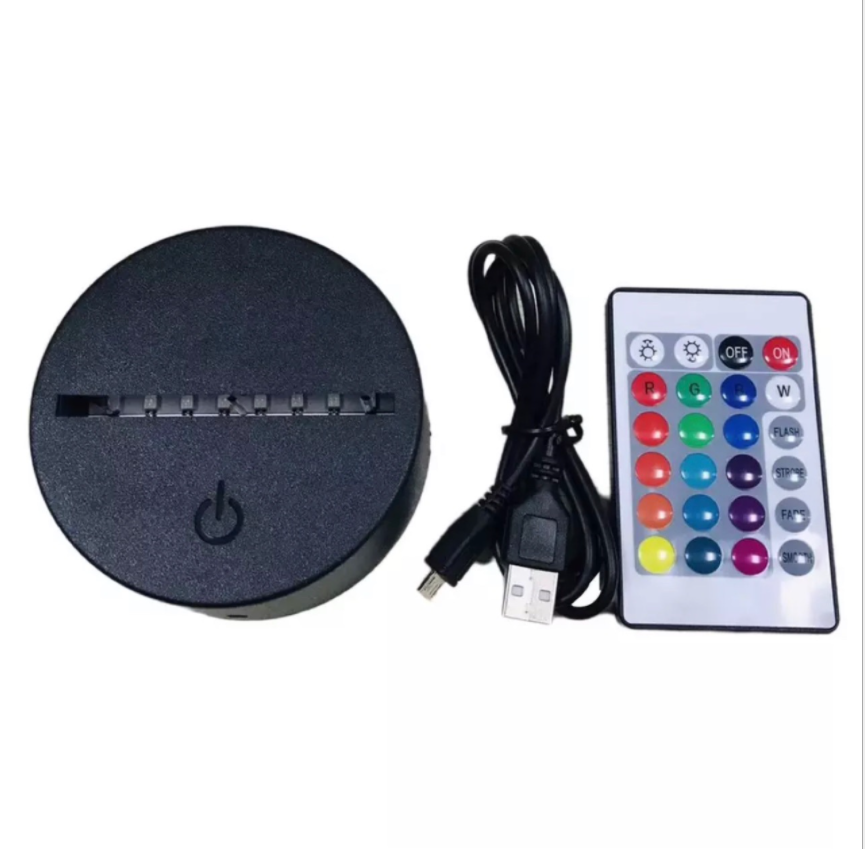 Hot Sale Christmas Creative Gift Touch Remote Control Acrylic Led 16 colors Bedside Lamp USB Decoration Lamp 3D Night Light Base