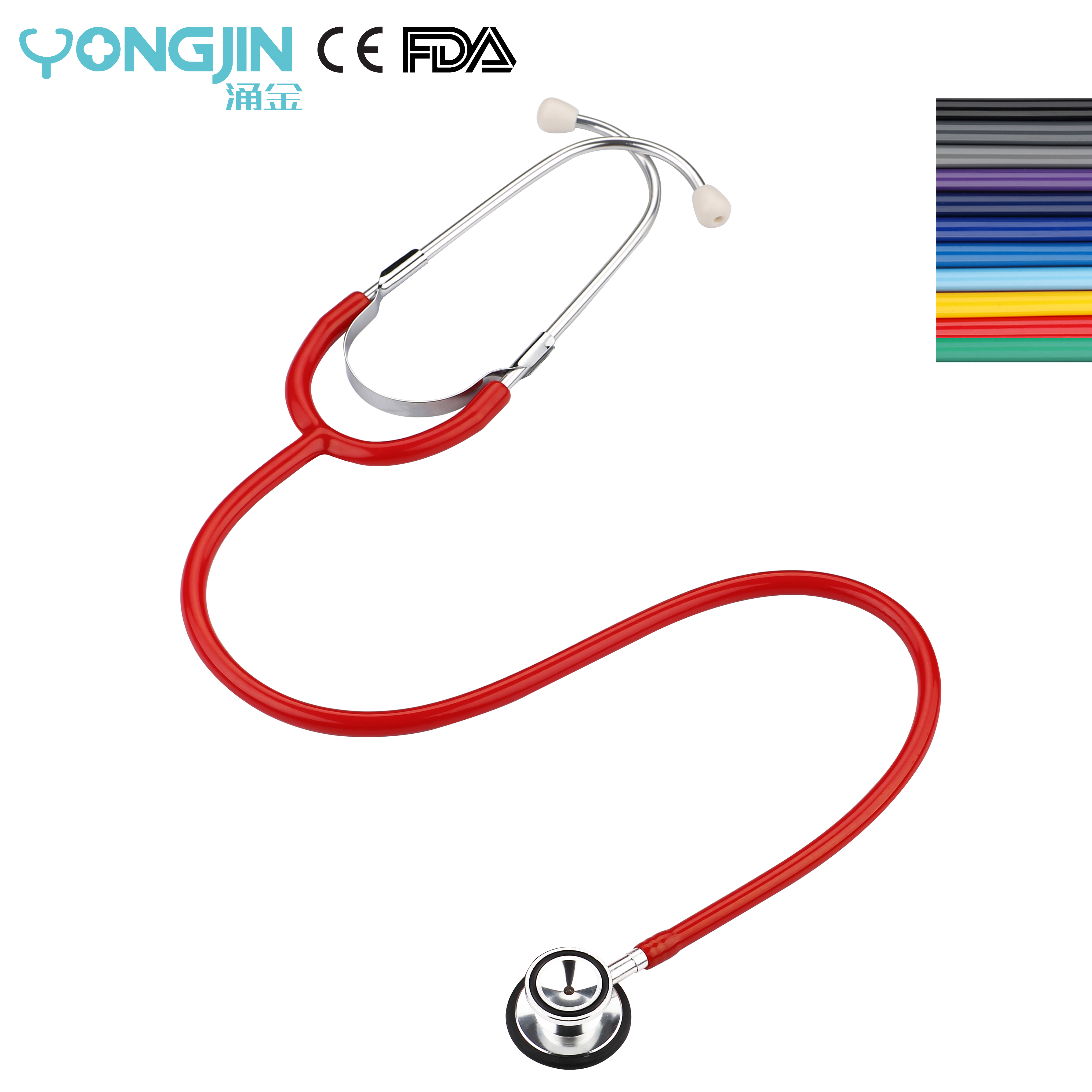 YONGJIN S4102-RD Дешевое медицинское детский алюминиевый двуголовый стетоскоп