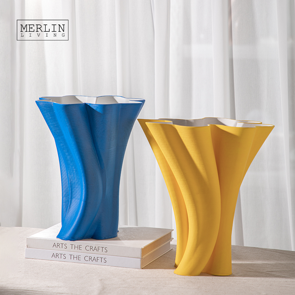 Merlin Living 3D Printing Vase White Vase Outdoor Roll Bouquet Wedding Vase for Chaozhou Ceramic Factory Wholesale Custom OEMODM