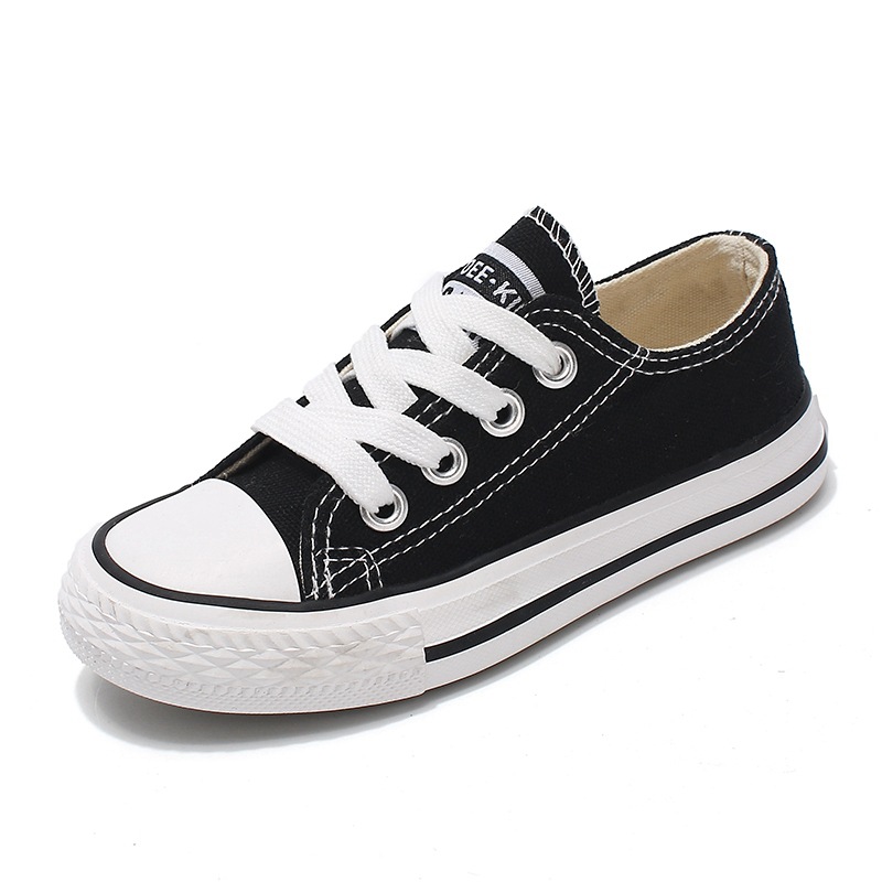 Lace-up white shoes for boys and girls children's casual canvas shoes baby sneakers sports shoes