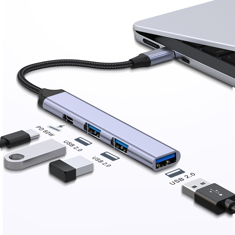 Высокое качество 4 в 1 Тип C до Usb док-станция для зарядки Pd 4 порта Usb 2,0 концентратор