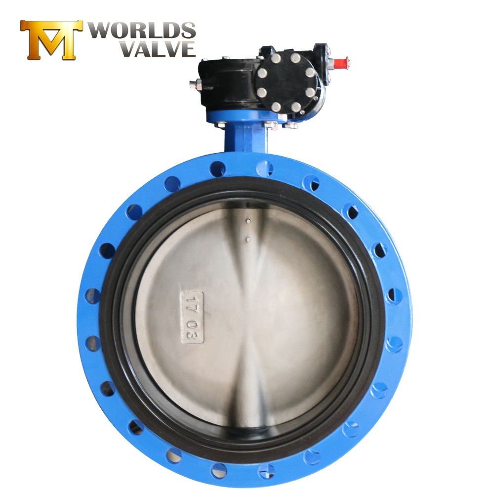 Customizable colors manual wafer double flange rubber seat butterfly valve
