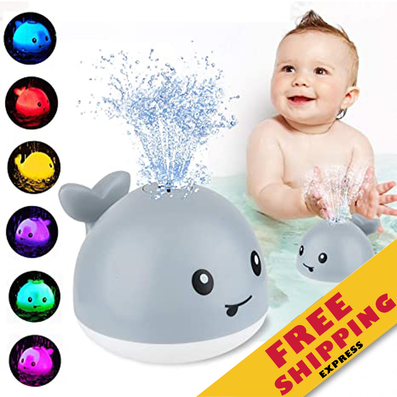 Игрушки для ванны с подсветкой, распылитель воды с Китом, игрушка для ванны, душа, бассейна, ванной