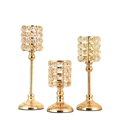 New Nordic home decoration ornaments creative retro candle crystal candlestick holder
