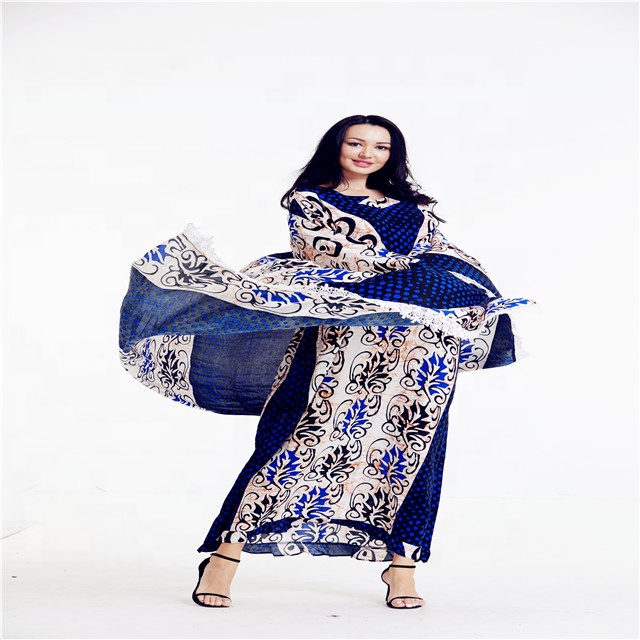 Платье с длинным рукавом в мусульманском стиле Africa Kitenge