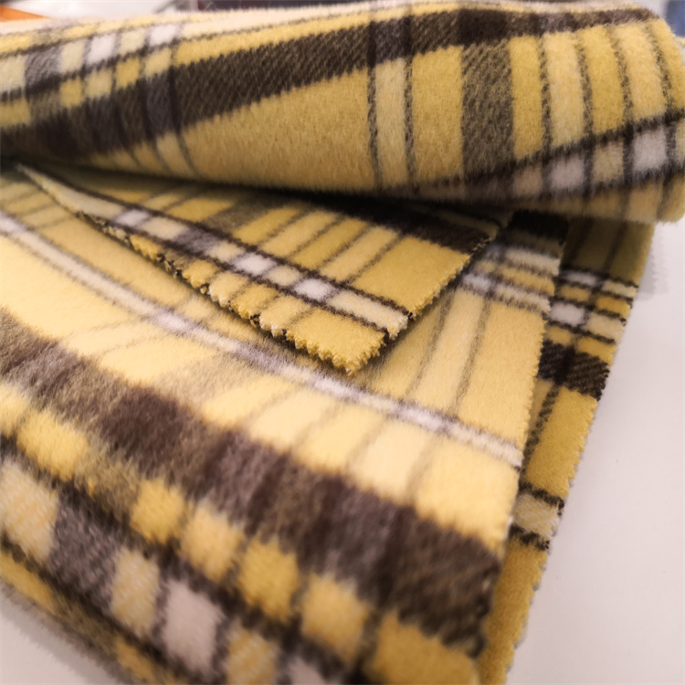2021 hot sale fashion polyester wool striped fabric cashmere fabric thick men's and women's tops