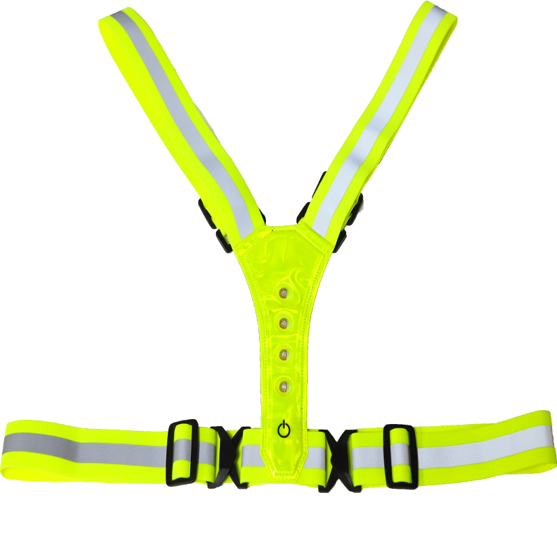 Wholesale reflective LED light safety vest reflector with road cycling led vest