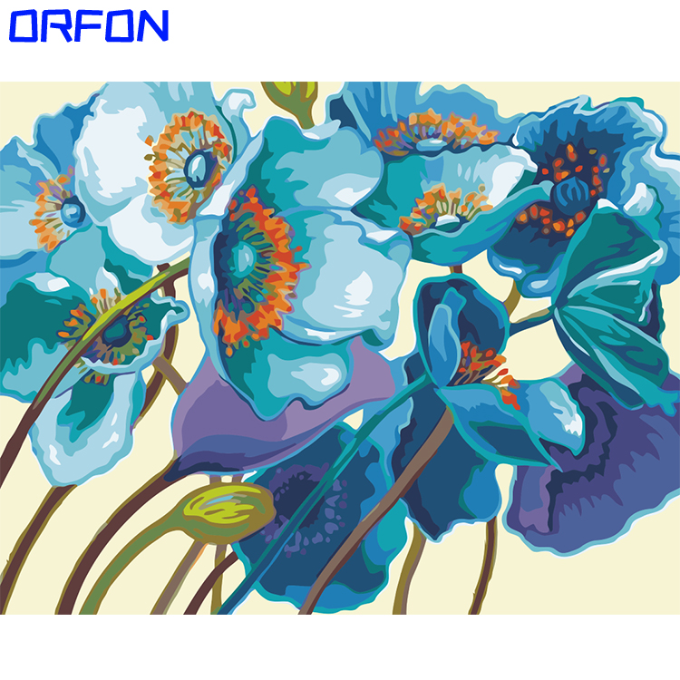 Orfon LY2077 DIY живопись по номерам для взрослых Цветочные современные картины ручной работы на холсте цветная картина маслом с рамкой