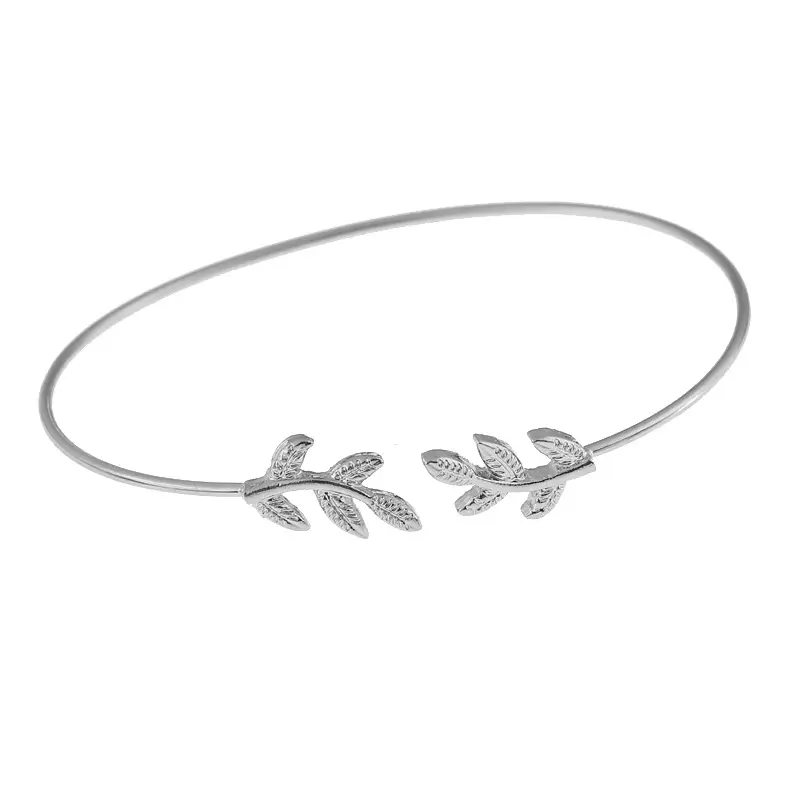 Women's Open Olive Branch Bracelet Bangle for Girls