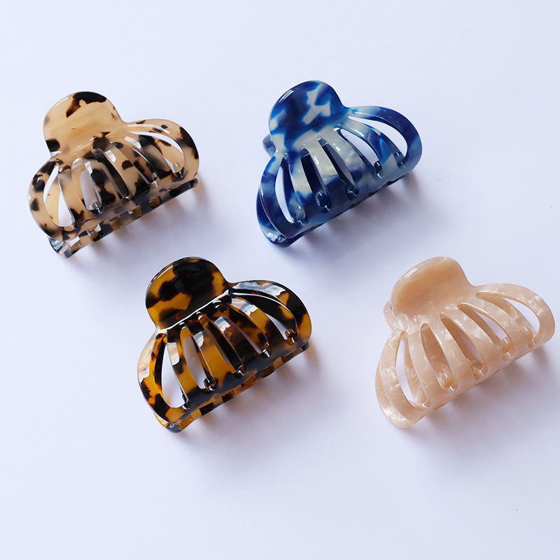 5.5cm Fashion Korea Hair Accessories Pumpkin Design Hair Clips Pure Color Acrylic Plastic Acetate Hair Claw For Women