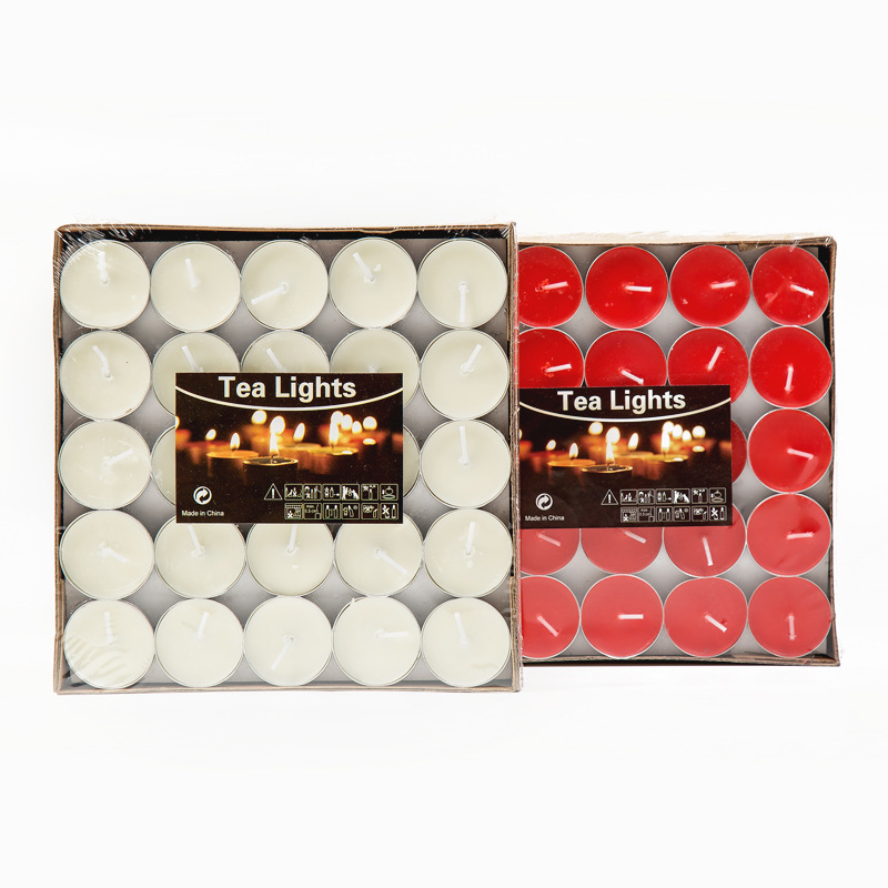 Wholesale Factory Birthday Wedding 50 Pieces Fragrance-Free Tea Light Candle Wedding Birthday Party Decoration