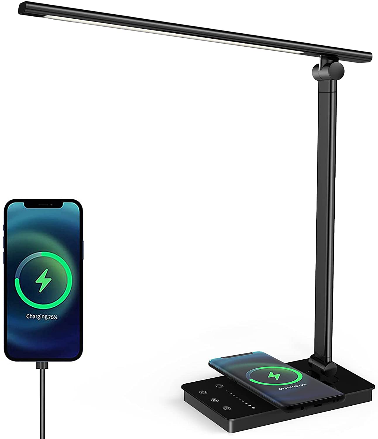 USB Charging Port Foldable Eye-Caring Table Lamps Touch Control Home Office Led Desk Lamp for Reading
