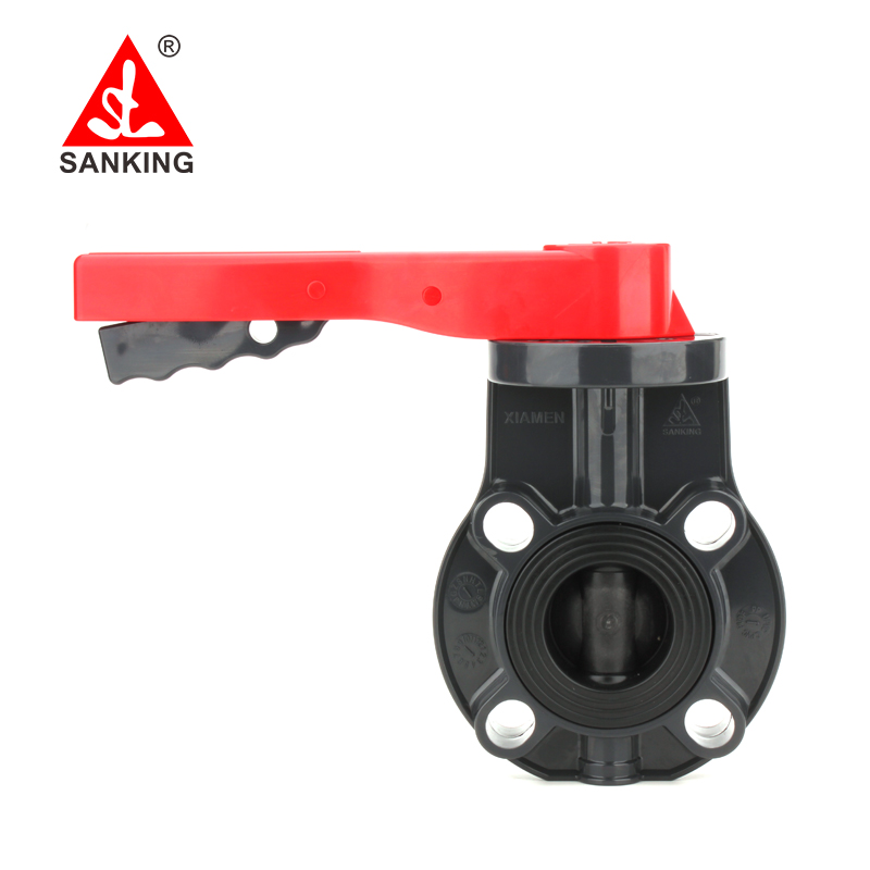 Sanking UPVC 50-225 мм уровень ручки Дроссельный клапан Ручка фланцевый Дроссельный клапан промышленные дроссельные клапаны