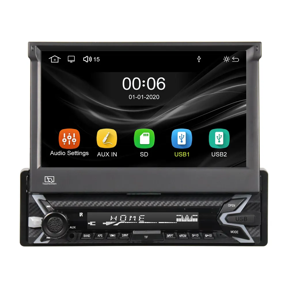 single 1 Din Universal 7 Inch Capacitive touch screen car radio with carplay and android auto Mirror link car MP5 player