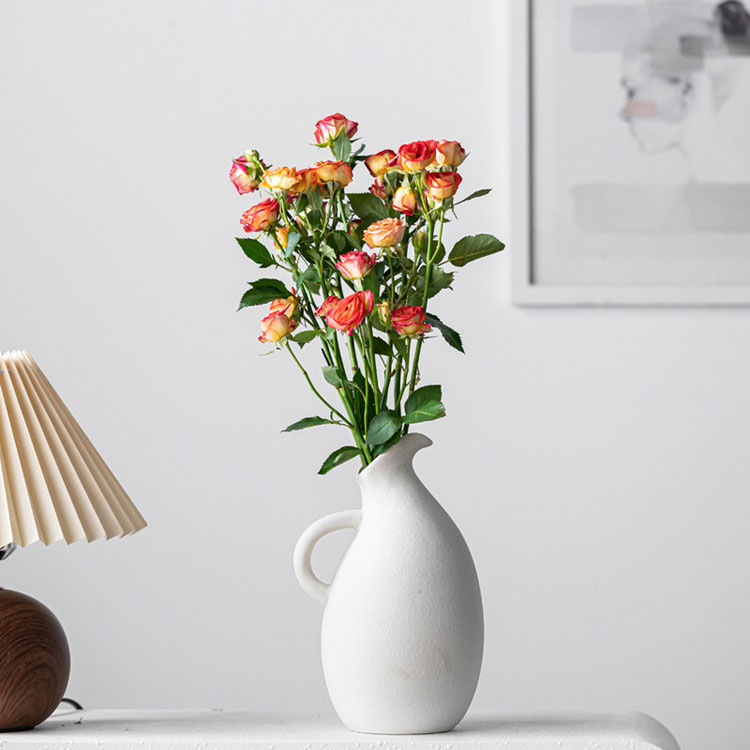 Ceramic Vase Earth Ware Modern Vase Water Jar Cream Stone Ceramic Vase