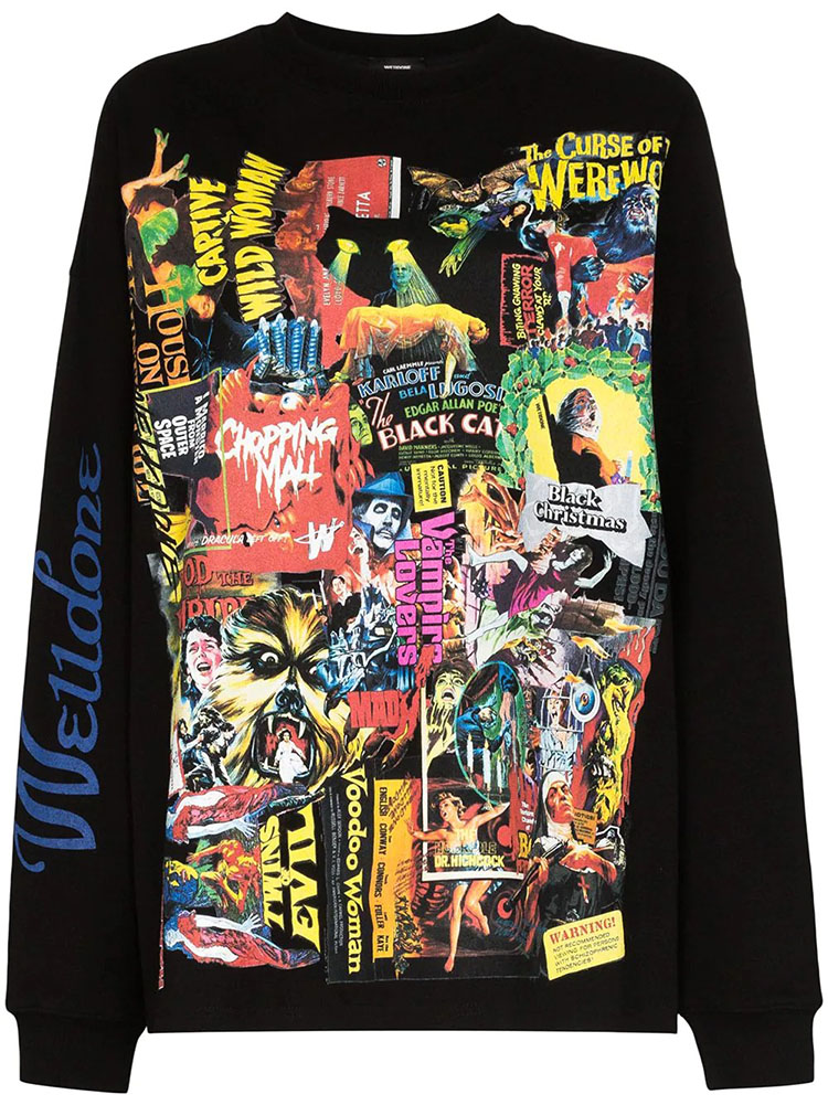 OEM 2021 New Fashion High Quality Custom 100% Organic Cotton Collage Print Oversized Sweatshirt Women's Hoodies   Sweatshirts