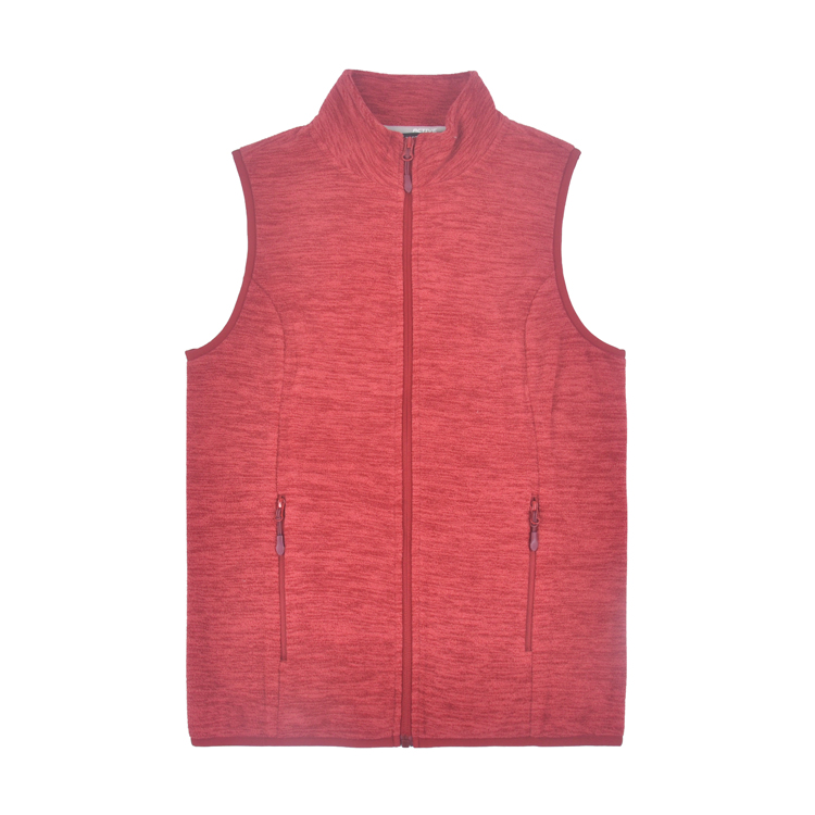 Vintage Classic Fit Womens Sport Outwear Soft Polar Fleece Full Zip Sleeveless Vest with Nylon Zipper Pocket