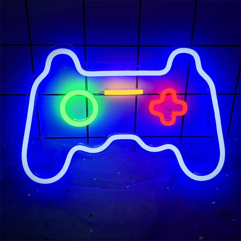 Игровая неоновая вывеска, акриловая доска, светодиодный неоновый светильник, контроллер геймпада, неоновые вывески, игровая стена, подвесной светильник для спальни, детей