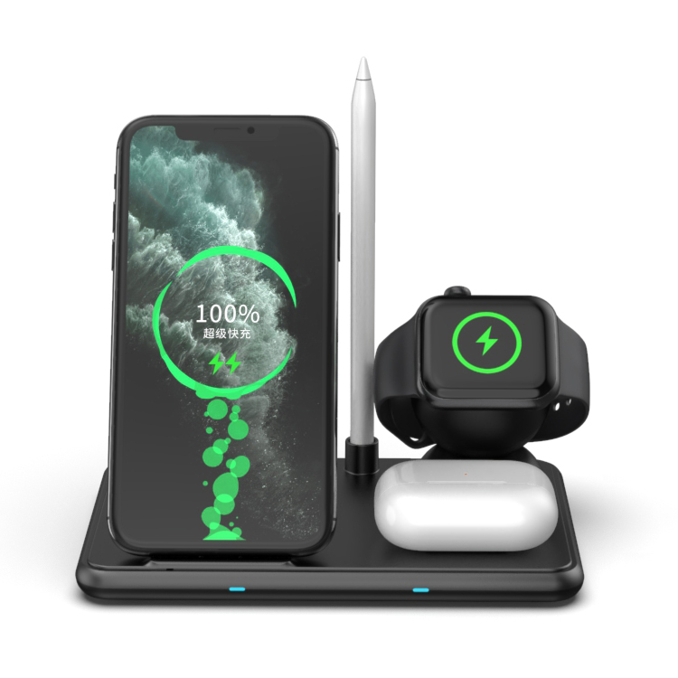 Bidao Best Multifunction Wireless Charger For Apple Android 4 In 1 Wireless Fast Charger 15w Wireless Charger