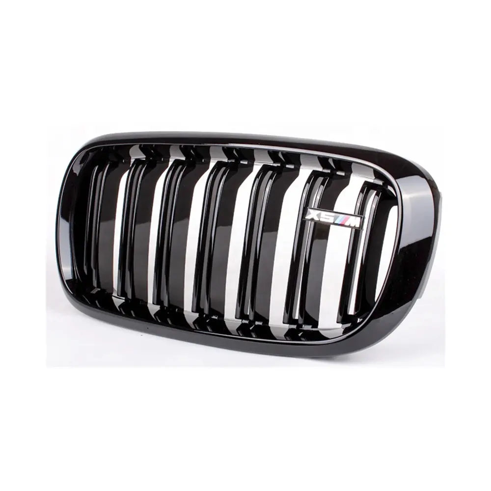 For BMW front grill high quality double slat line glossy black kindly center mesh grill for BMW  X5 F15  F16 2014-IN