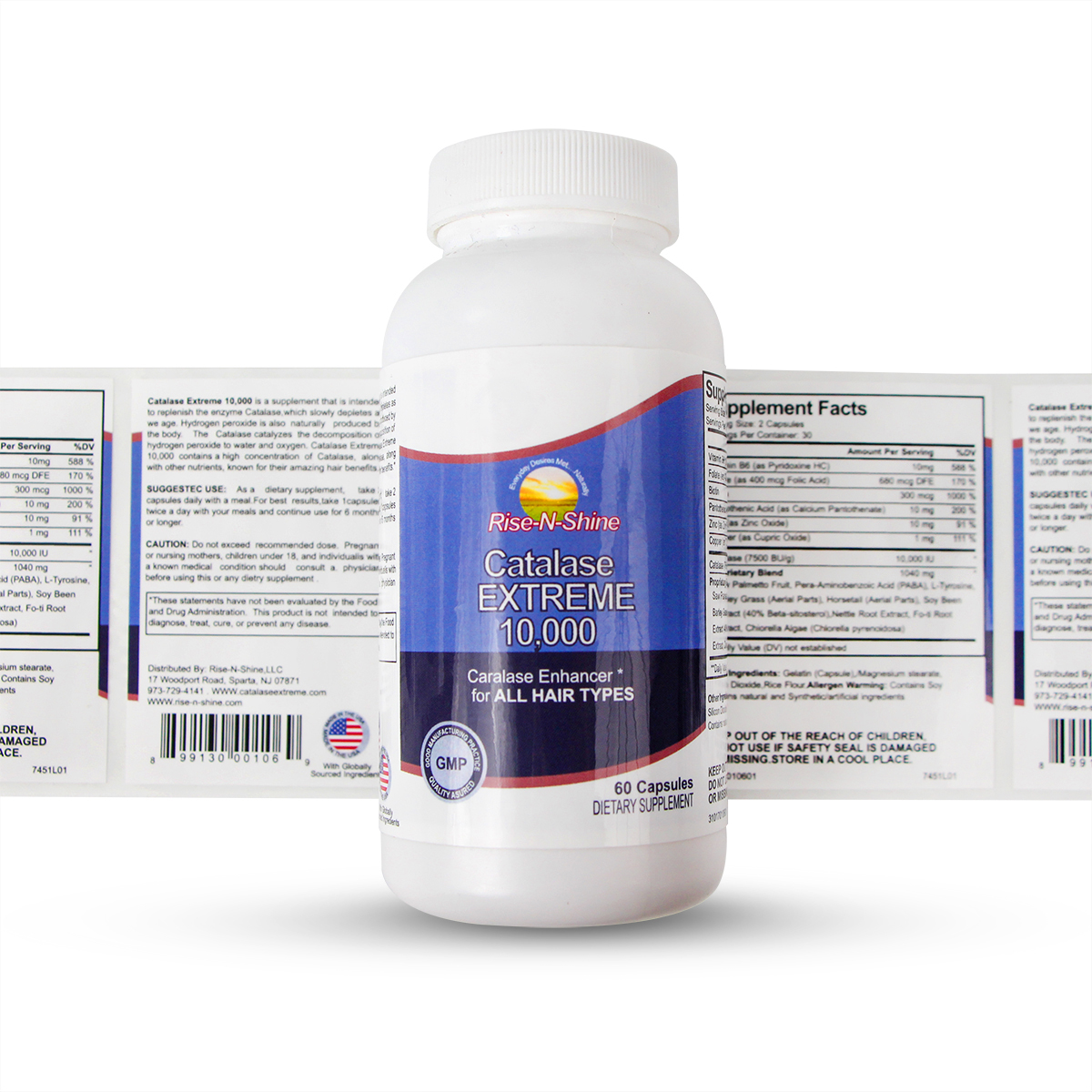 Customized Printed Glossy Vinyl Sticker Medical Label for Supplement in Medicine Health Care PET Pharmaceutics Packaging