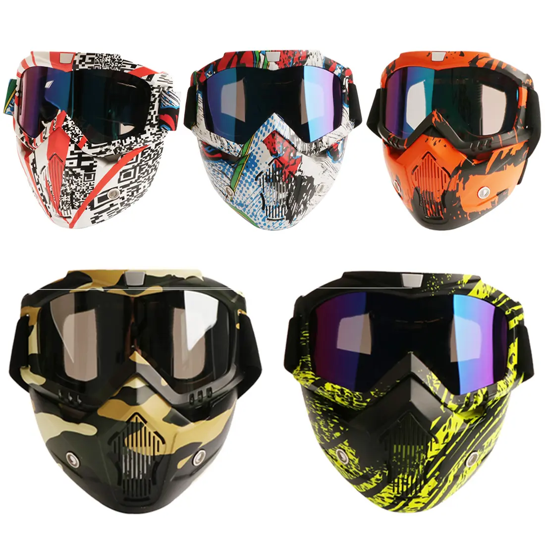 2021 hot adult outdoor motorcycle racing PC lens mask googles