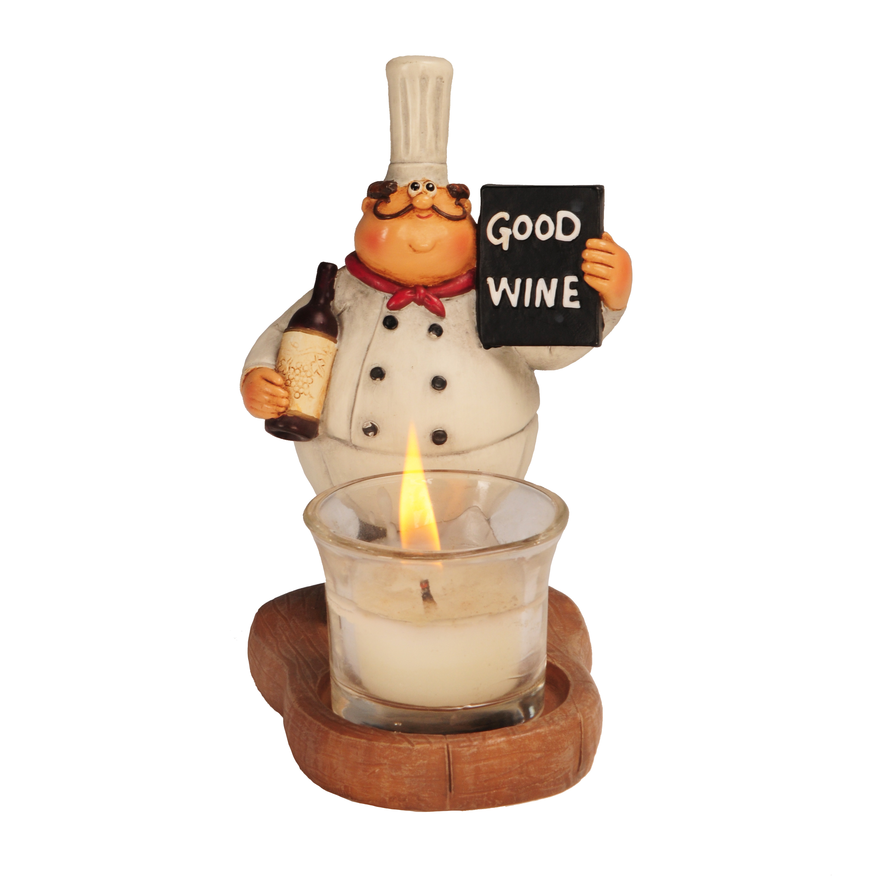 Wholesale resin candlestick holder candle stick holders acrylic candle holders with resin chef statue table decorations