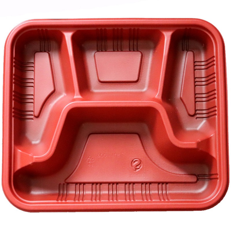 Одноразовый черный Пластиковый Полипропиленовый контейнер для еды bento с 4 отделениями