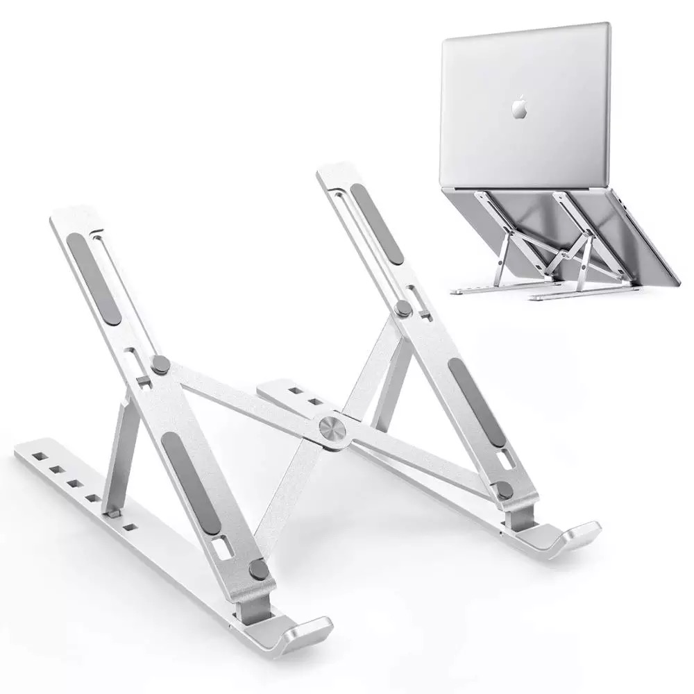 Portable Folding Desktop Notebook Holder Adjustable Lift Bracket Aluminum Ergonomic Nonslip 7 Angles Laptop Stand
