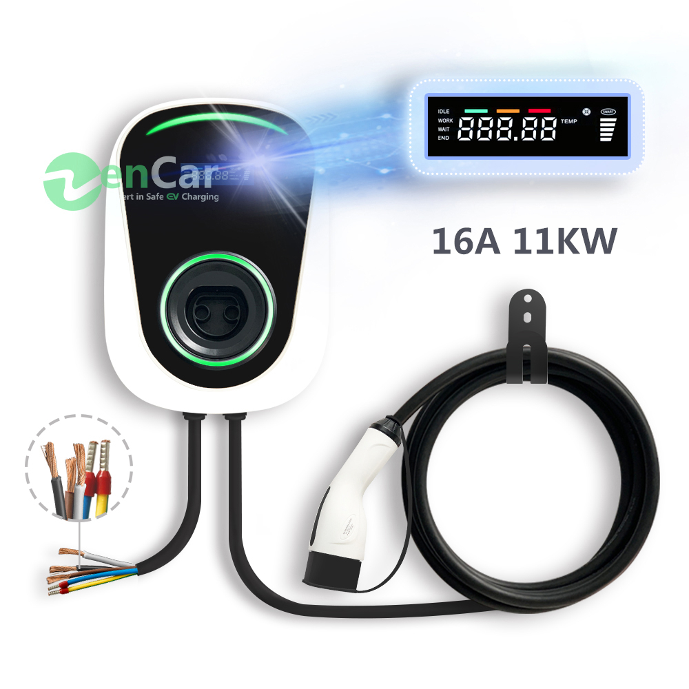 DUOSIDA wallbox зарядное устройство ev зарядная настенная станция 16 А 11 кВт IEC 62752 Тип 2 штекер с DC 6 мА автомобильное зарядное устройство