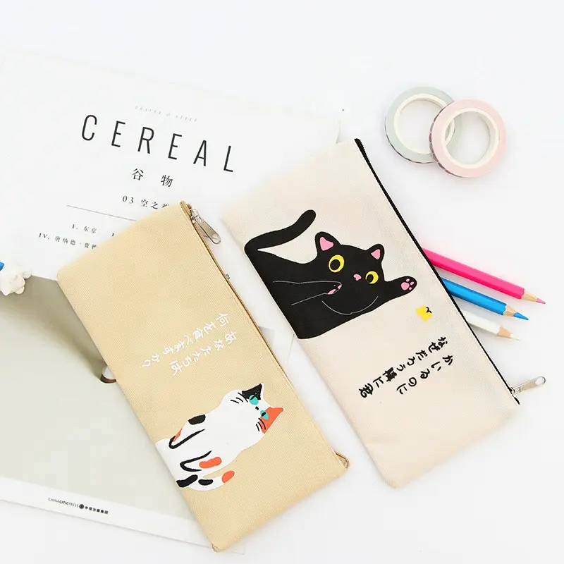 10*20 CM  Promotion DIY Picture Sublimation Canvas Pencil Case Custom Pencil Pouch Pen Bag