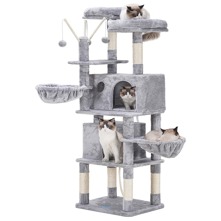 Harbour Wholesale Large Modern Style Cat Climbing Scratching Tree Post House Tower with Sisal-Covered