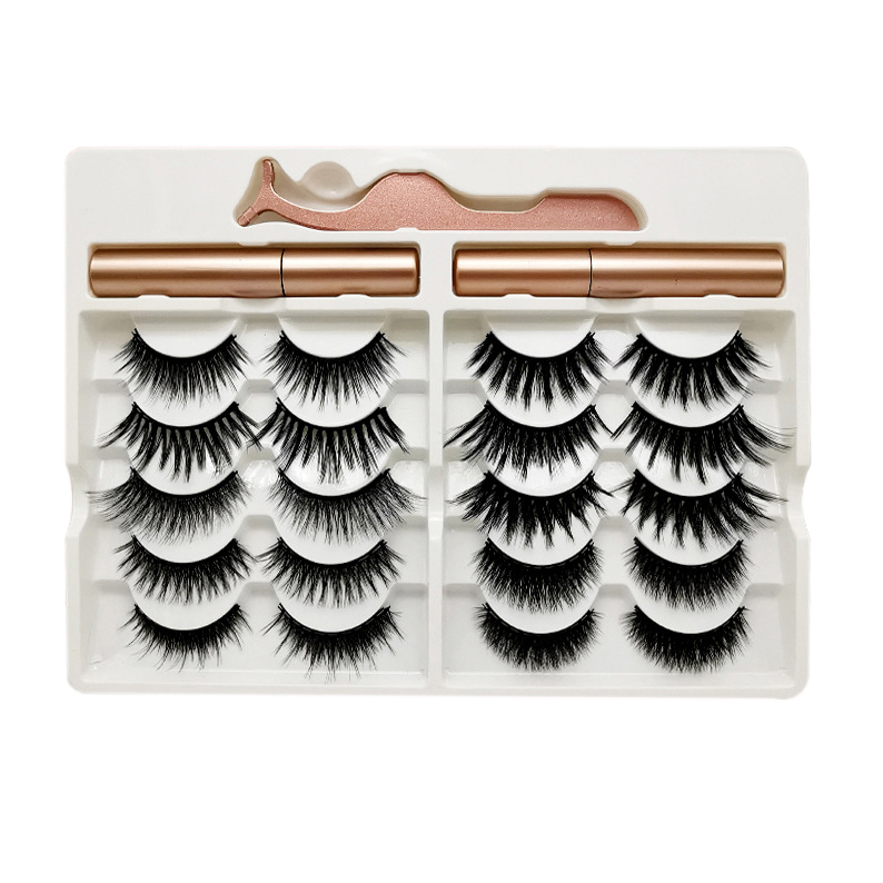 China Wholesale Lashes Supplies 10 Magnets 10 pairs Magnetic Lashes with Liner
