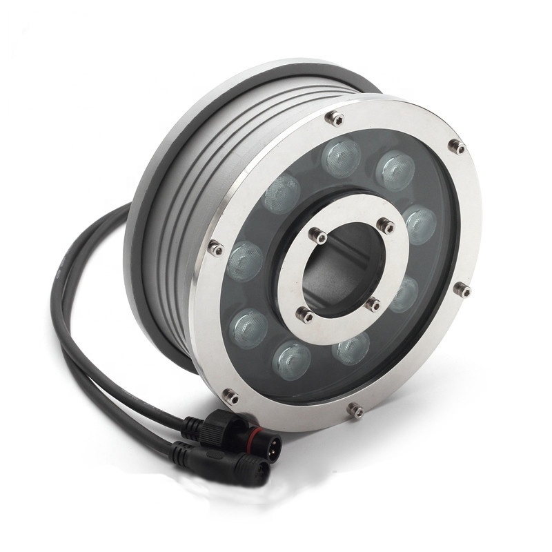 IP68 Underwater Stainless Steel Round Right Fountain LED Light 18W LED Fountain Light Right DMX RGB