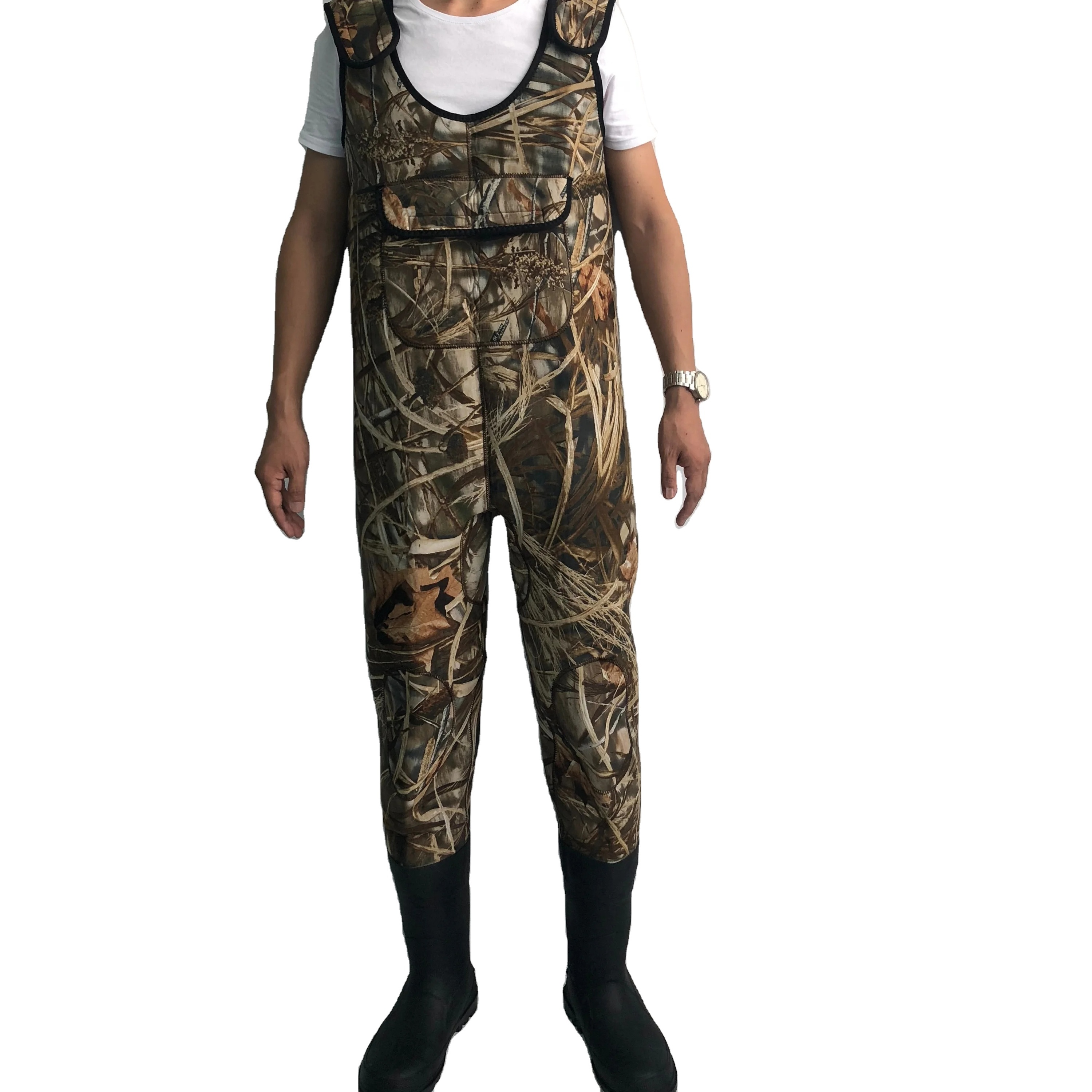 Custom PVC Camouflage Boots and Breathable Neoprene Wetsuits Waterproof Sportswear for Men and Women With Fishing Waders Suit