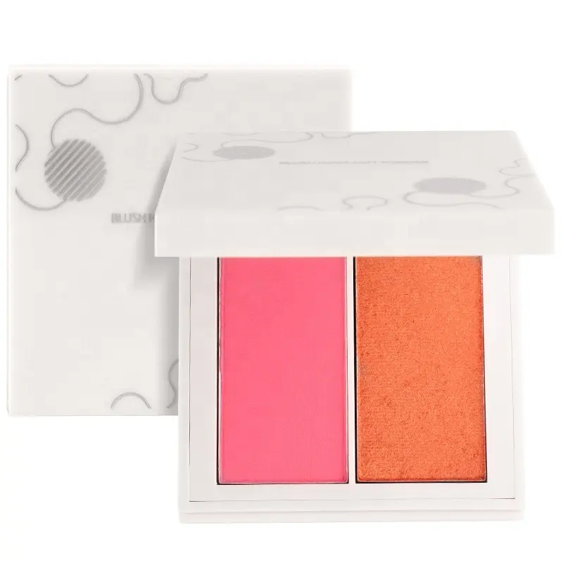 Wholesale Waterproof 2 Color Private Label Pressed Powder Makeup Blush And Highlighter