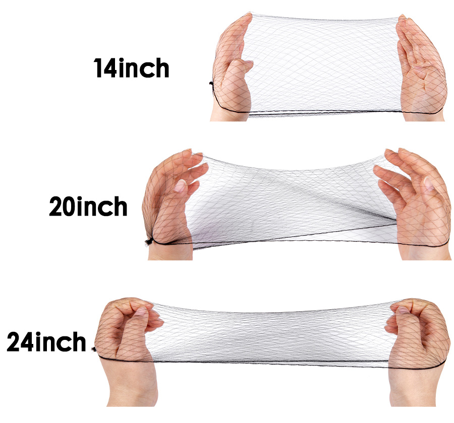 1000 pcs/lot 10mm Nylon Hair net Invisible Soft Elastic Lines Big Net Hairnets for packing wigs and hair extension