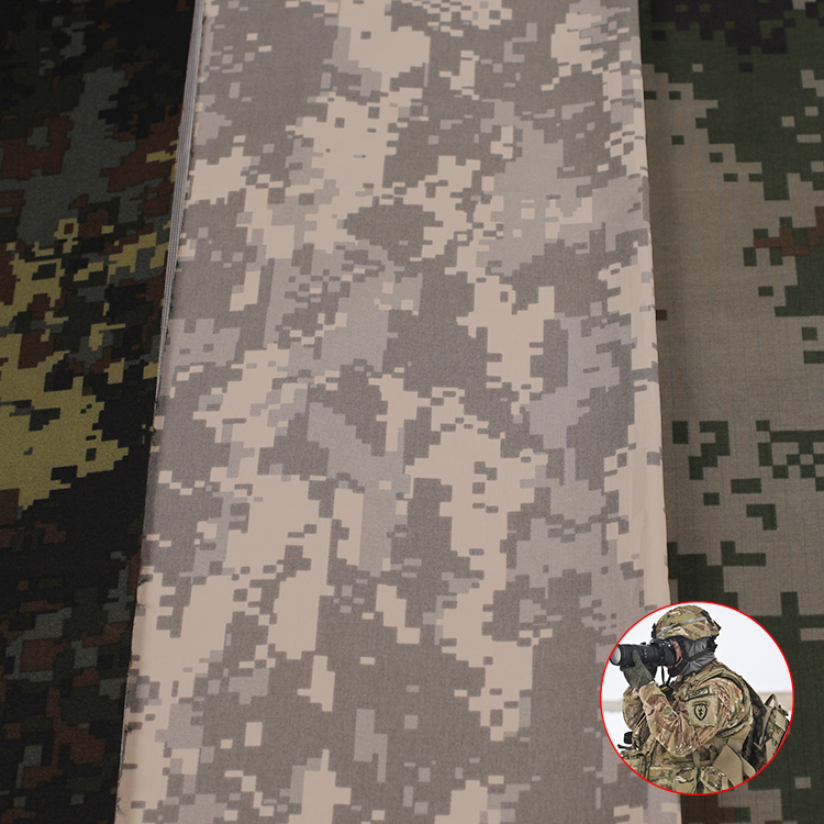 Factory direct strength print poly 100% nylon ribstop camouflage military fabric