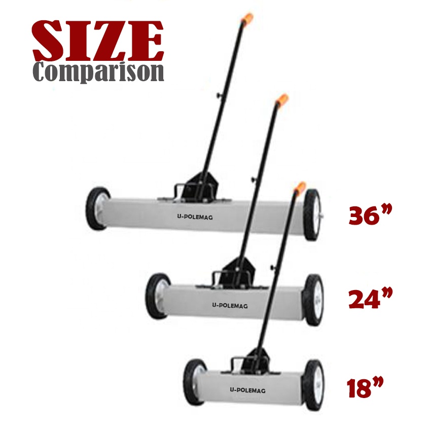 24 Inch High Quality Easy Clean Nail Cather Magnetic Sweeper with Wheels