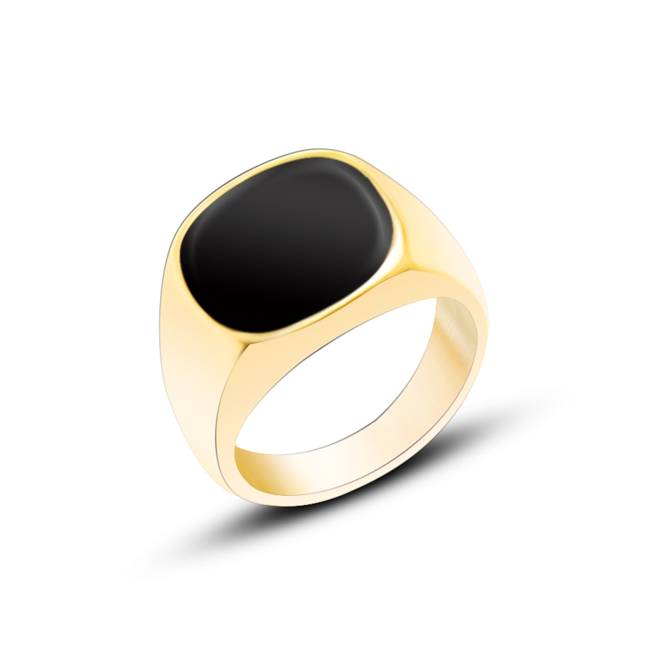 Gemstone Jewelry square fashion ring zircon tone ring black zircon ring