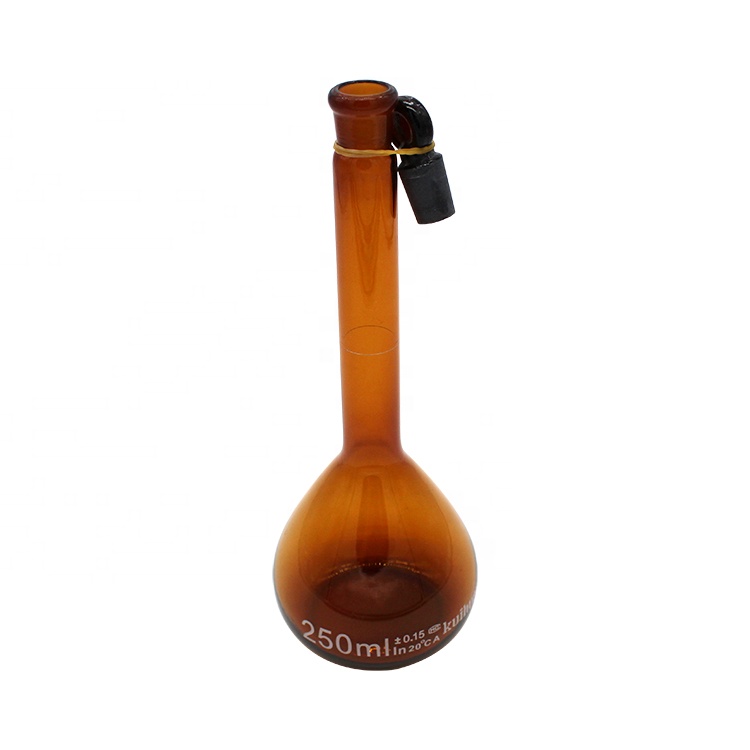 Laboratory 500ml glass measuring volumetric flask set with stopper