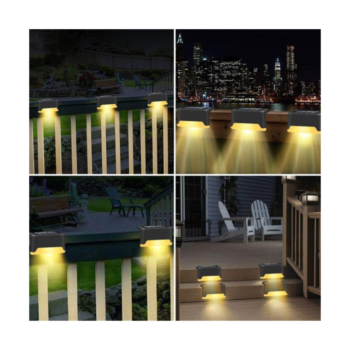 Solar Deck Lights Outdoor Solar Step Lights LED Waterproof Solar Fence Lights for Outdoor Deck Stair lamp