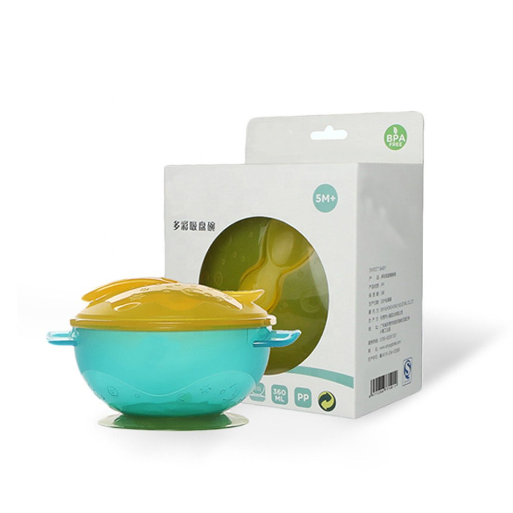 Wholesale New Style Non-toxic Training Feeding Baby Bowl Spoon BPA Free Eco friendly Baby Food Bowl Set with Lid