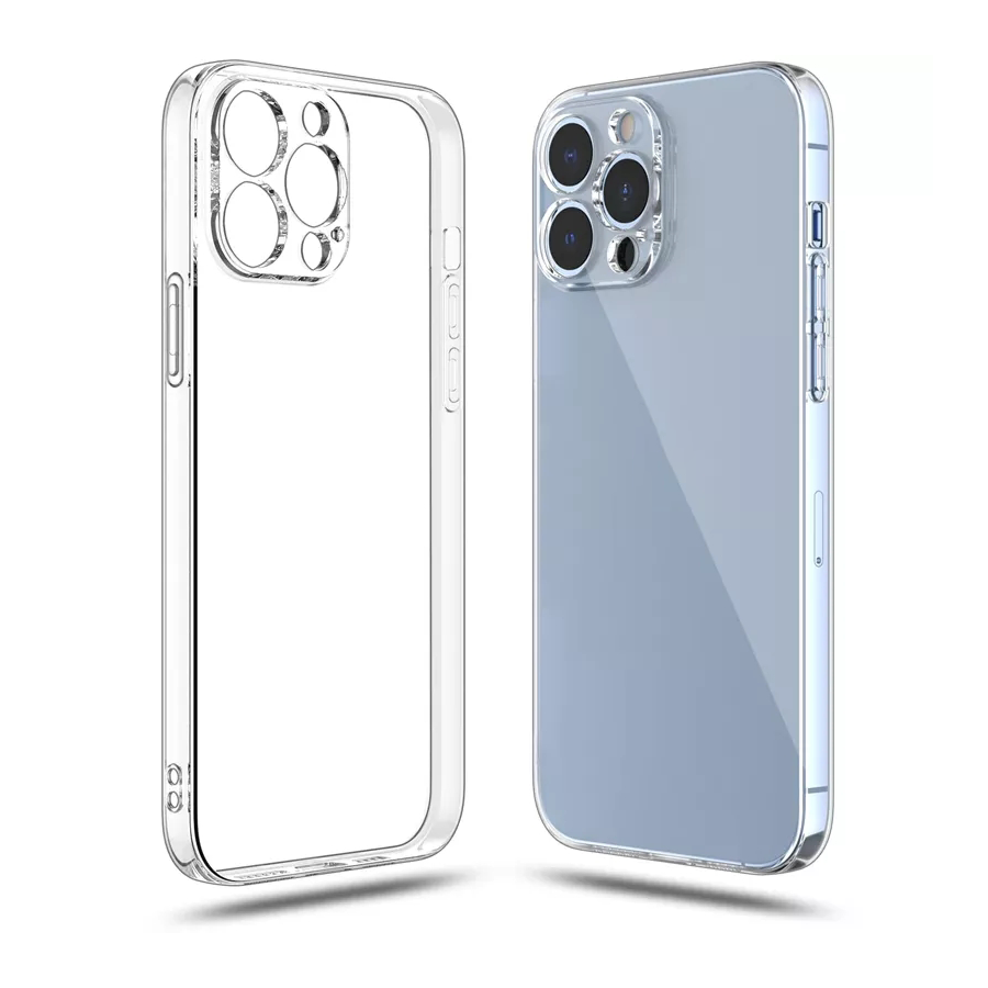 Противоударный гибкий ТПУ силиконовый прозрачный защитный чехол для iPhone 11 12 13 14 Pro max