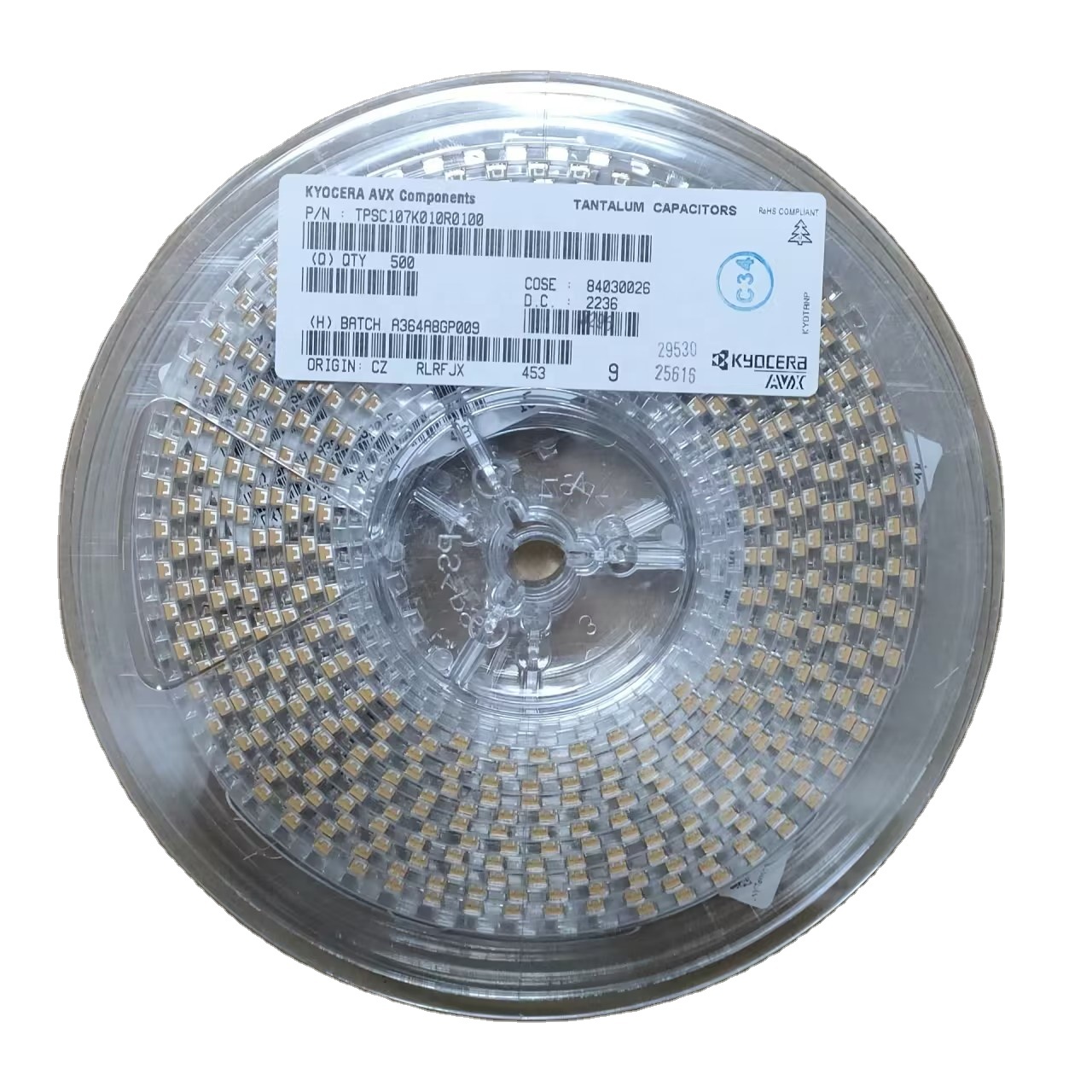 (Электронный компонентный конденсатор) TPSC107K010R0100 в наличии