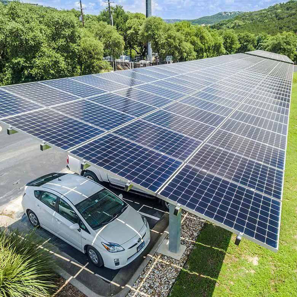 Фотогальваническая опорная кронштейн конструкция заземления PV установка солнечной парковки опорная конструкция для солнечной панели