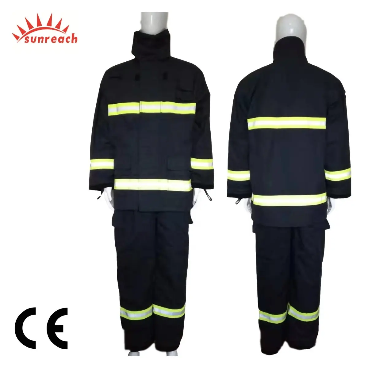 CE Certified Fireman Protective EN469 Rescue Flame Retardant Nomex Fire Fighting Uniform for Fire Fighters